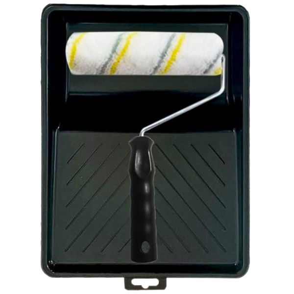 Imagem 1 do produto: Kit Bandeja Para Pintura+Rolo Polipop Sintetico 23cm Com Cabo #Compel #44226