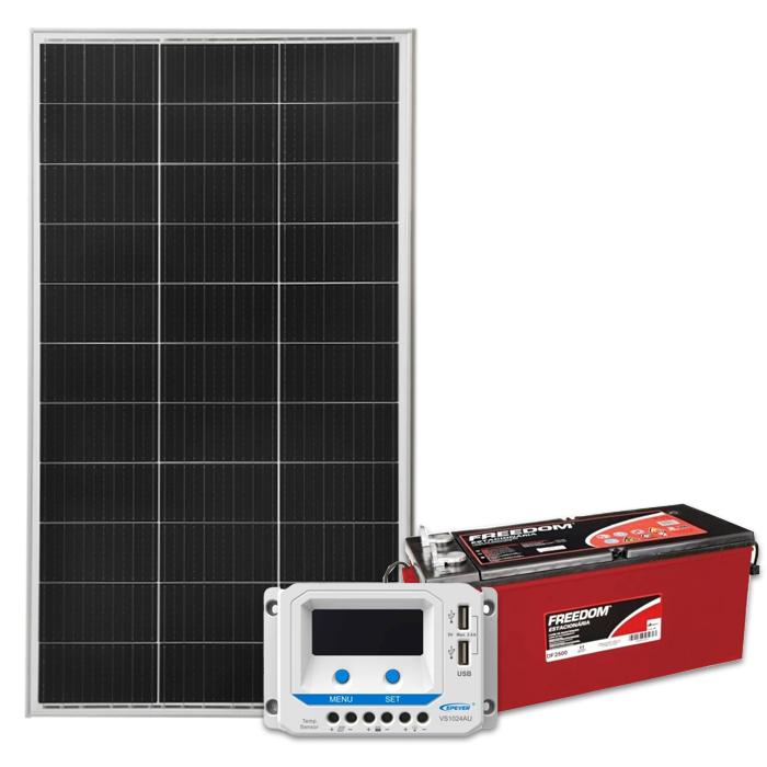 1x 160Wp Ztroon | 1x Bateria Estacionária 12V 165 / 150Ah  | 1x 10A PWM Epever