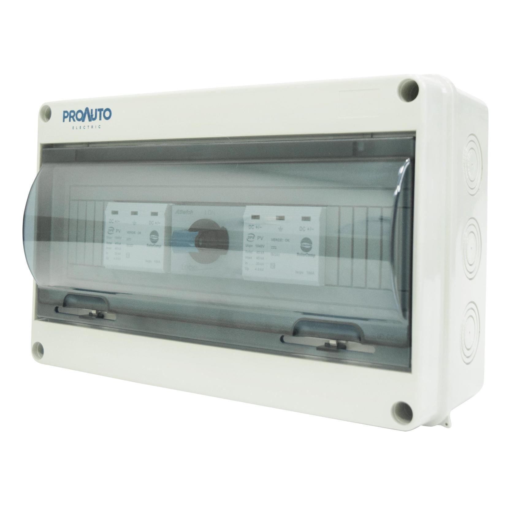 Stringbox NeoSolar. Ganhe tempo e segurança na instalação do seu sistema de energia solar com caixa de proteção Proauto. 2 Entradas e 1 Saída. IP65. Compre agora