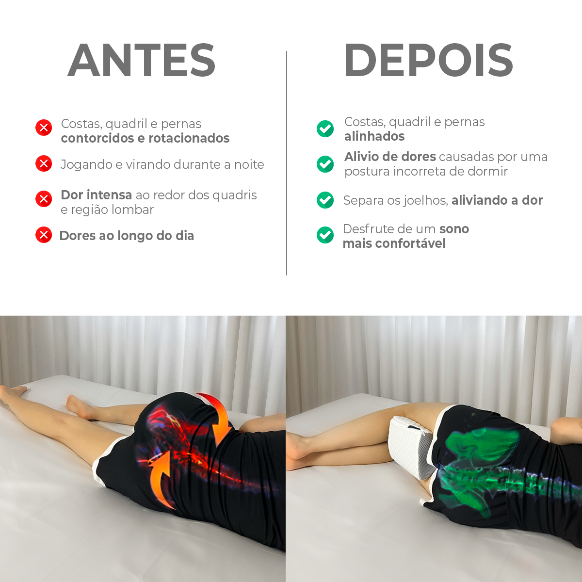 Imagem 3 do produto: Travesseiro Apoio de Joelhos Coluna Relax® :)