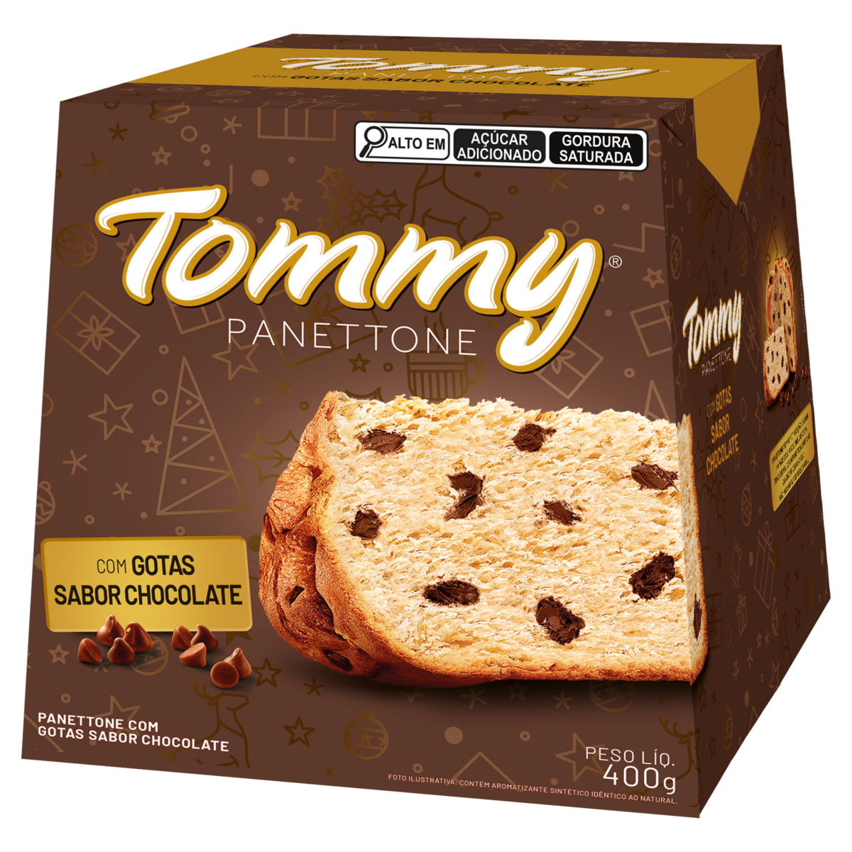 TOMMY PANETONE 400G GOTAS CHOCOLATE 18U