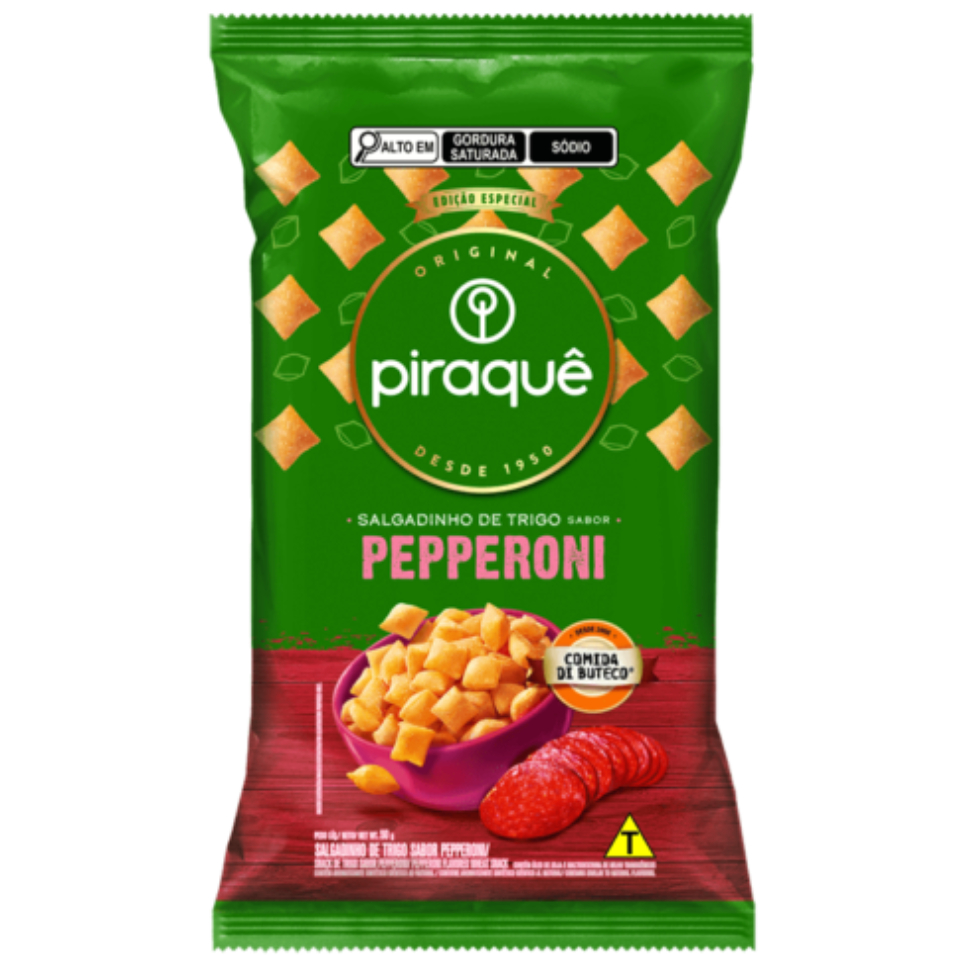 MDB PIRAQUE SALGADINHO 50G TRIGO PEPERONI 24U