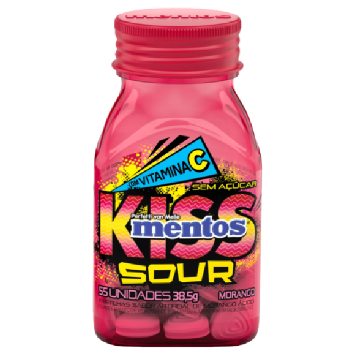 PVM MENTOS POTE 38,5G KISS SOUR MORANGO 6DPX6U