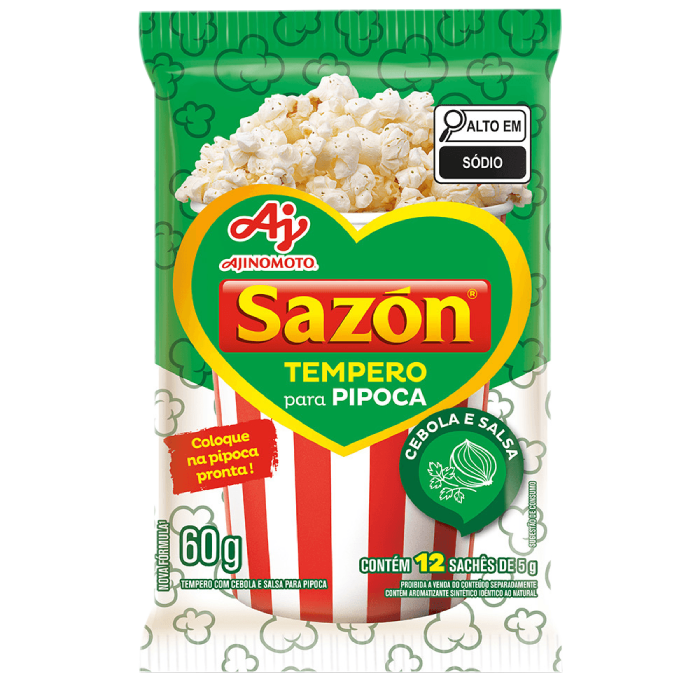 AJI SAZON 60G PIPOCA CEBOLA E SALSA 48PX12SCX5G