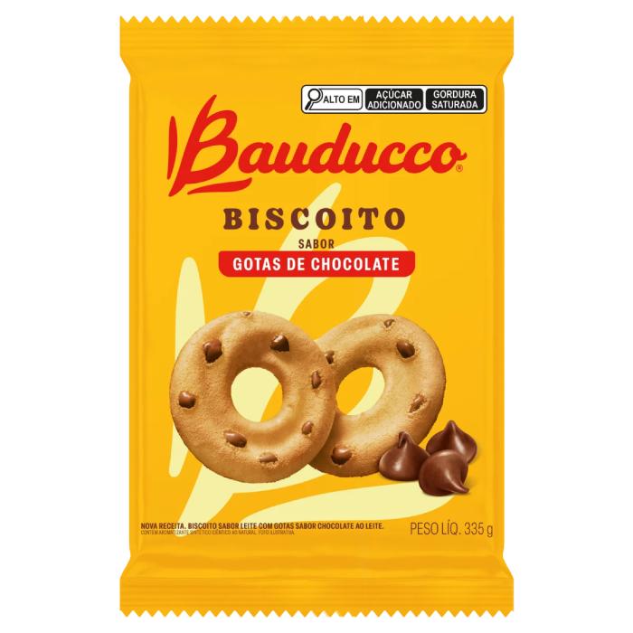 BAUDUCCO BISCOITO 335G LEITE GOTAS CHOCO 24U