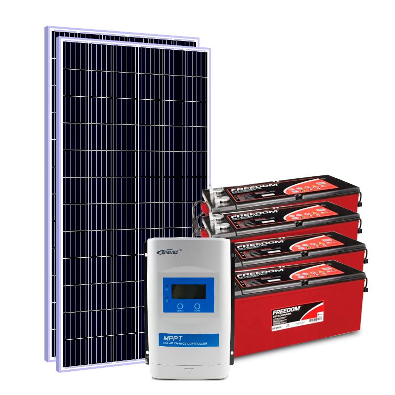 Imagem 1 do produto: Kit Energia Solar Off Grid c/ Bateria 660Wp - até 2495Wh/dia