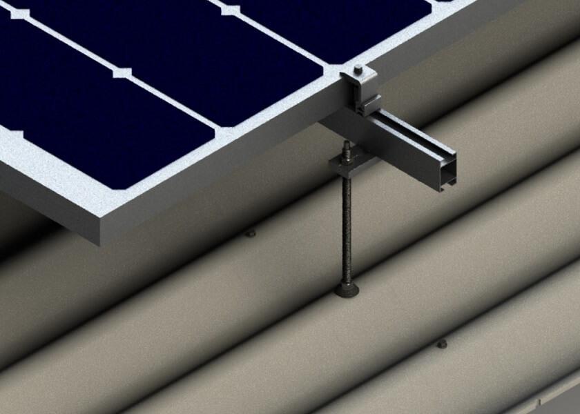 Kit de Montagem para Telhado Mini Trilho - Inclui Suporte Z, Perfil H, Fixador Central e Fixador Final. Indicado para instalação de 04 placas solares ou 01 microinversor.