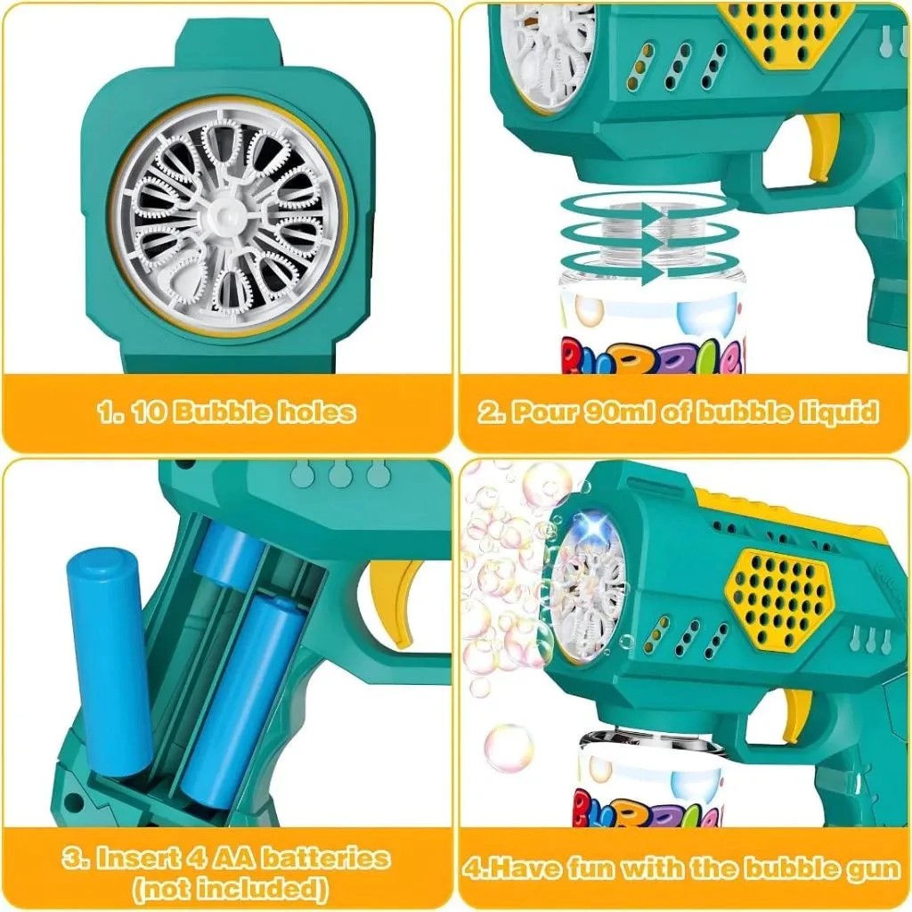 Imagem 3 do produto: Brinquedo Lança Bolhas De Sabão P/ Criança C/ Led