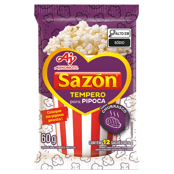 AJI SAZON 60G PIPOCA CHURRASCO 48PX12SCX5G