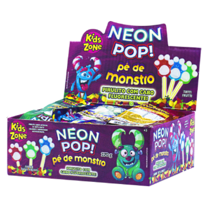 KIDS NEON POP PE DE MONSTRO PIRULITO 2DPX30UN