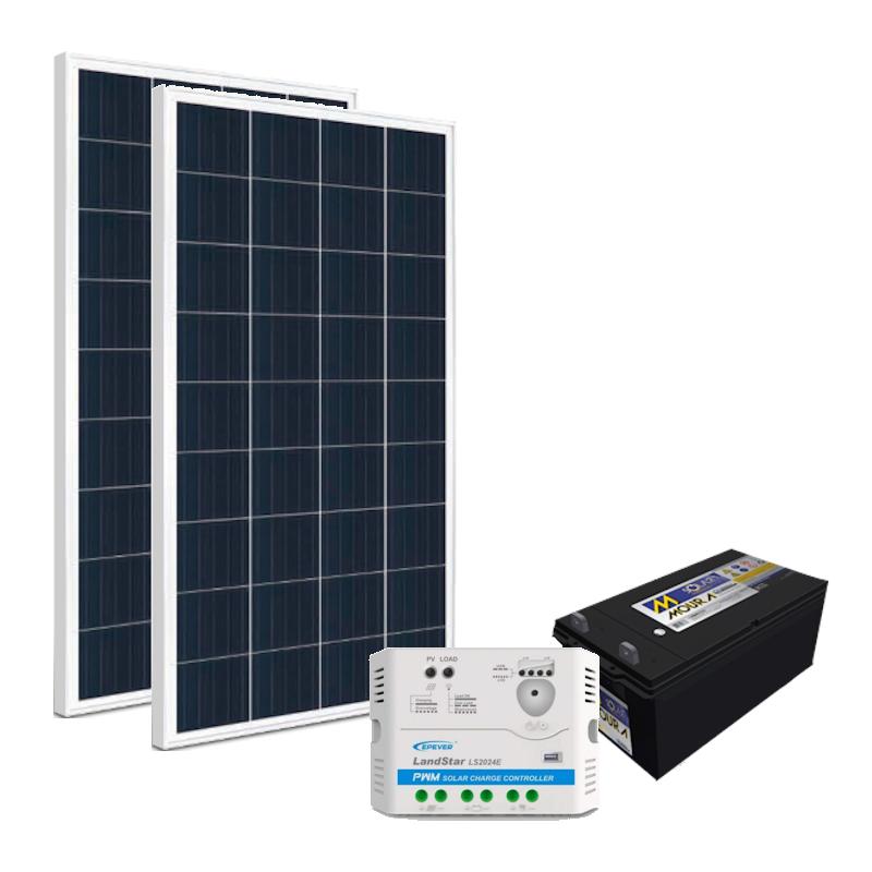 2x 155Wp Resun | 1x 220Ah/12V Chumbo Moura | 1x 20A PWM Epever