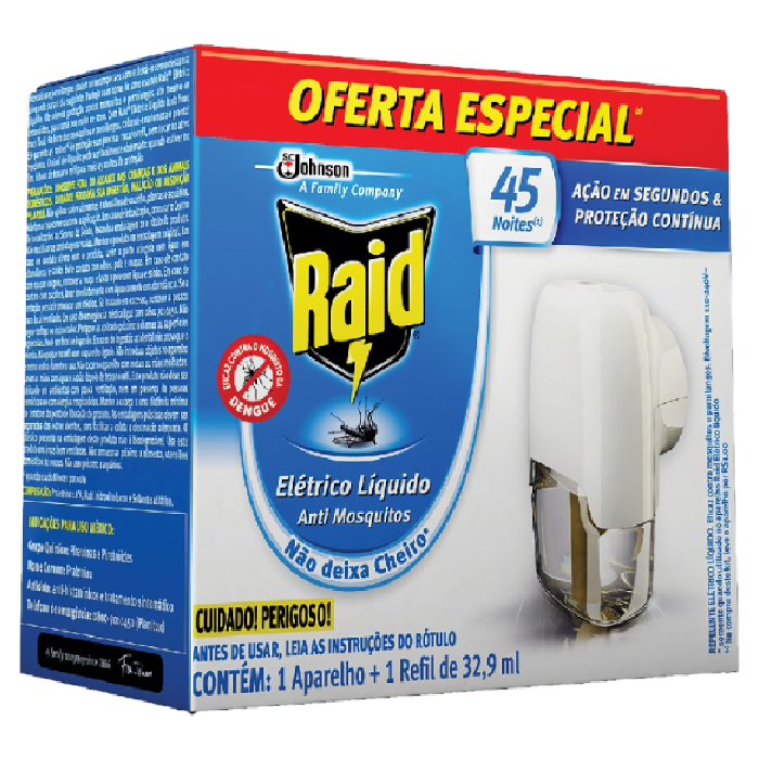 SCJ RAID ELET LIQ 32,9ML RF 45N PROMO +AP GRATIS 12U