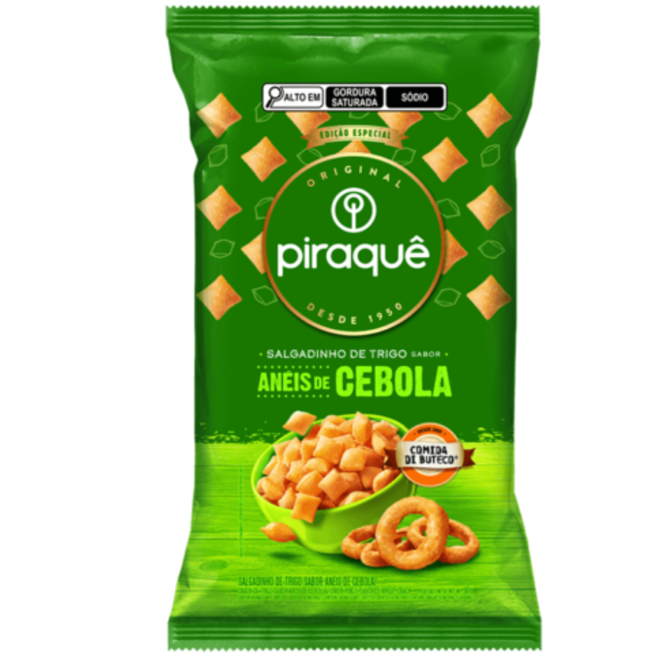 MDB PIRAQUE SALGADINHO 50G TRIGO ANEIS DE CEBOLA 24U