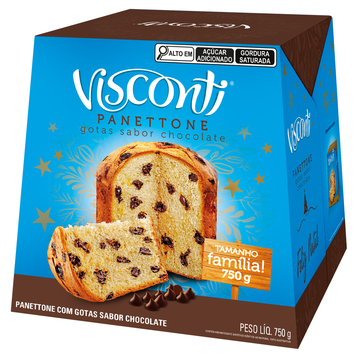 VISCONTI PANETONE 750G GOTAS CHOCO 12U