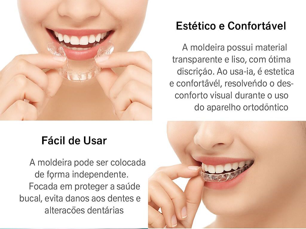 Imagem 10 do produto: Kit 4 Placas Protetor Bruxismo Moldeira de Silicone Molde Aparelho Inferior e Superior + ESTOJO