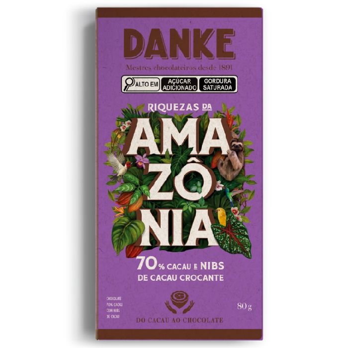 AB DANKE BAR AMAZ 80G 70% CACAU E NIBS 6DPX12U