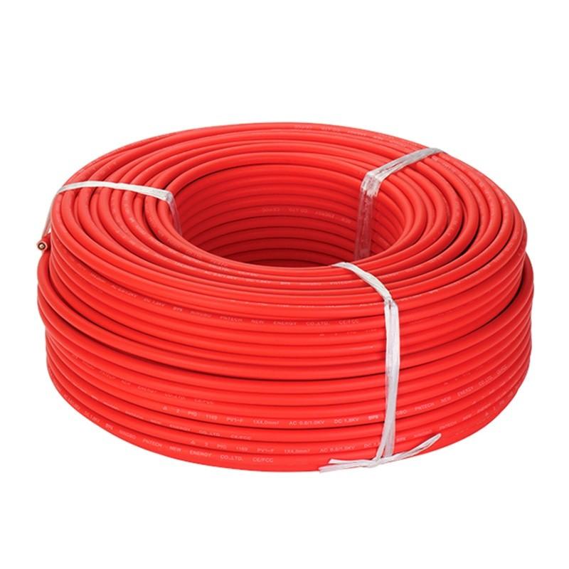 O cabo Solar Vermelho Lafeber 6mm² - Vermelho 1,8 kV - Resistente a raios UV - Cada unidade corresponde a 1 metro.