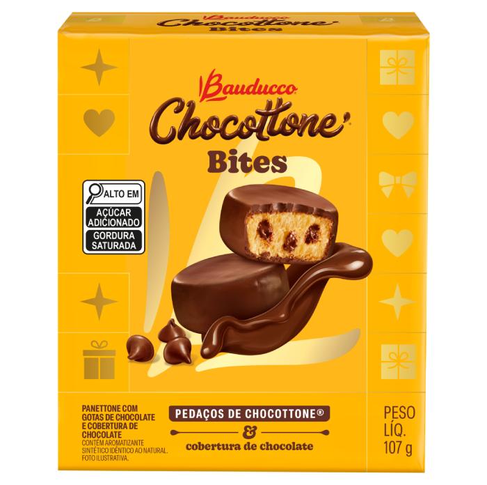 Imagem 1 do produto: BAUDUCCO PANETONE 107G BITES CHOCOTONE 15U
