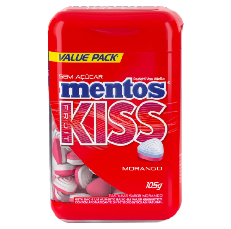PVM MENTOS POTE VALUE PACK 105G KISS MORANGO 10U