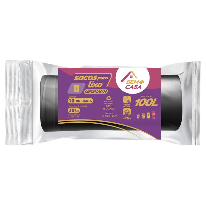 Imagem 1 do produto: BEM+CASA SACO PARA LIXO ROLO 100L PRETO 20U