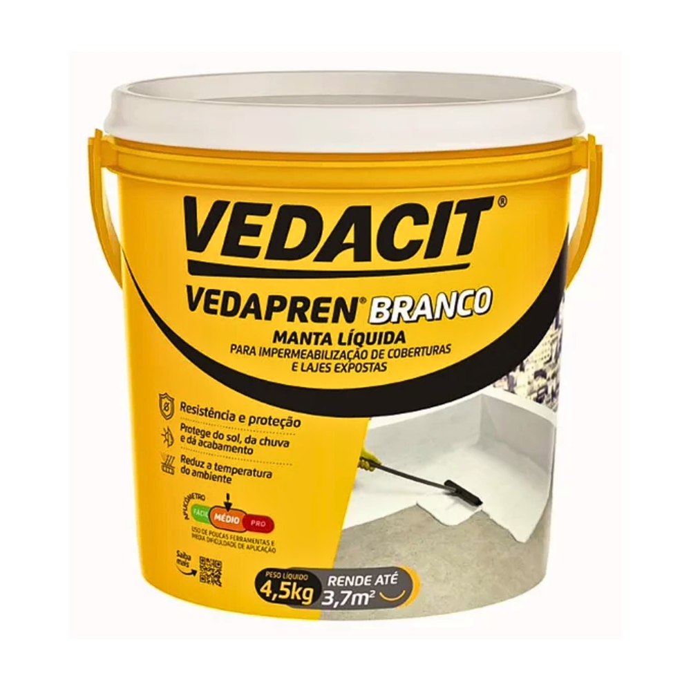 Imagem 1 do produto: Vedapren Branco 4.5Kg  Manta Líquida (4) Vedacit #Otto #16485
