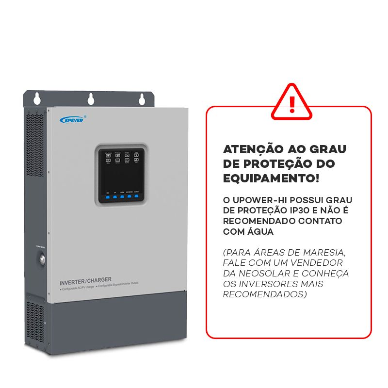 Imagem 5 do produto: Inversor Off Grid Híbrido Epever UPower-Hi UP3000 - 50A MPPT - 48/220V