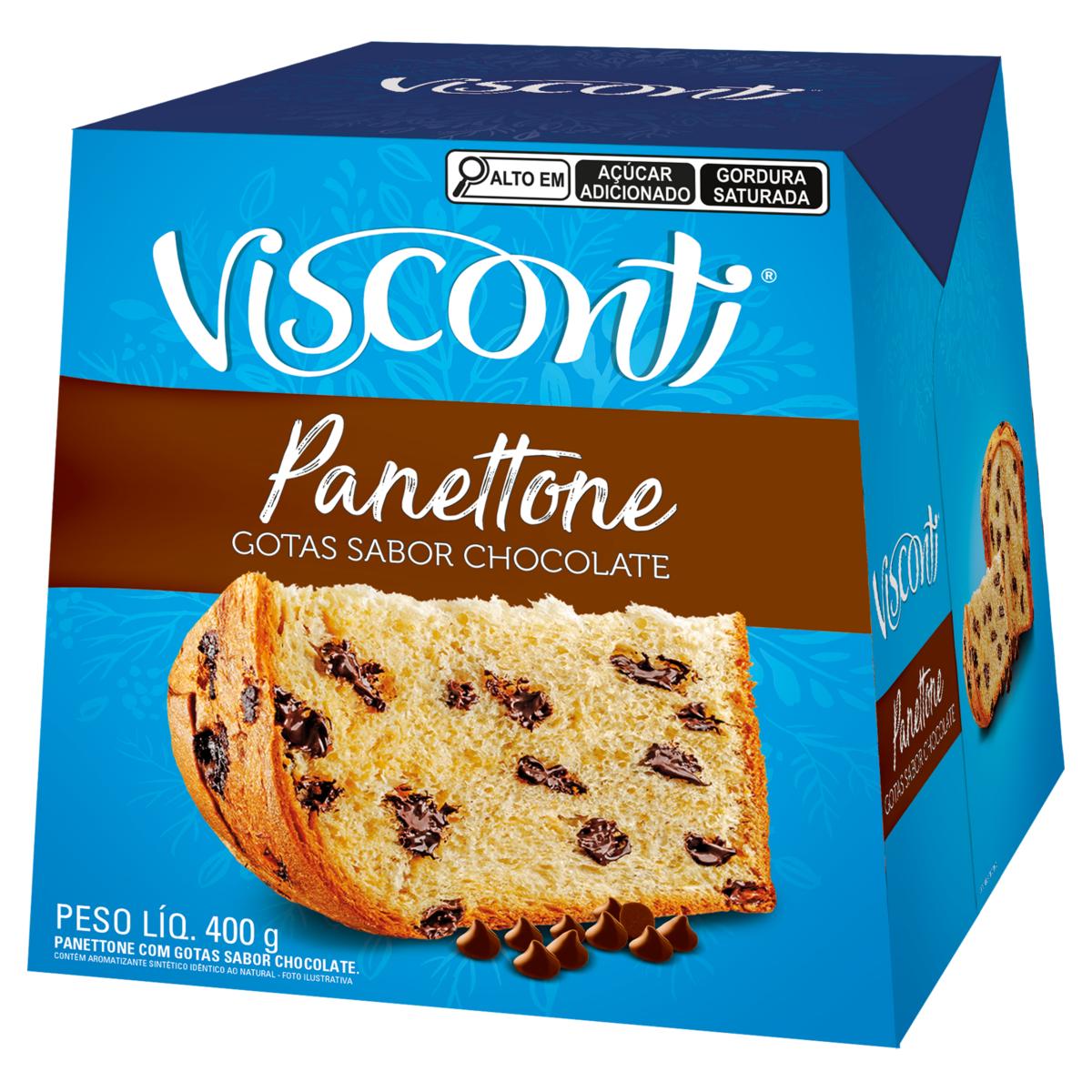 VISCONTI PANETONE 400G GOTAS CHOCOLATE 18U