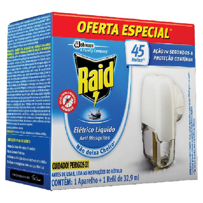 SCJ RAID ELET LIQ 32,9ML RF 45N PROMO +AP GRATIS 12U
