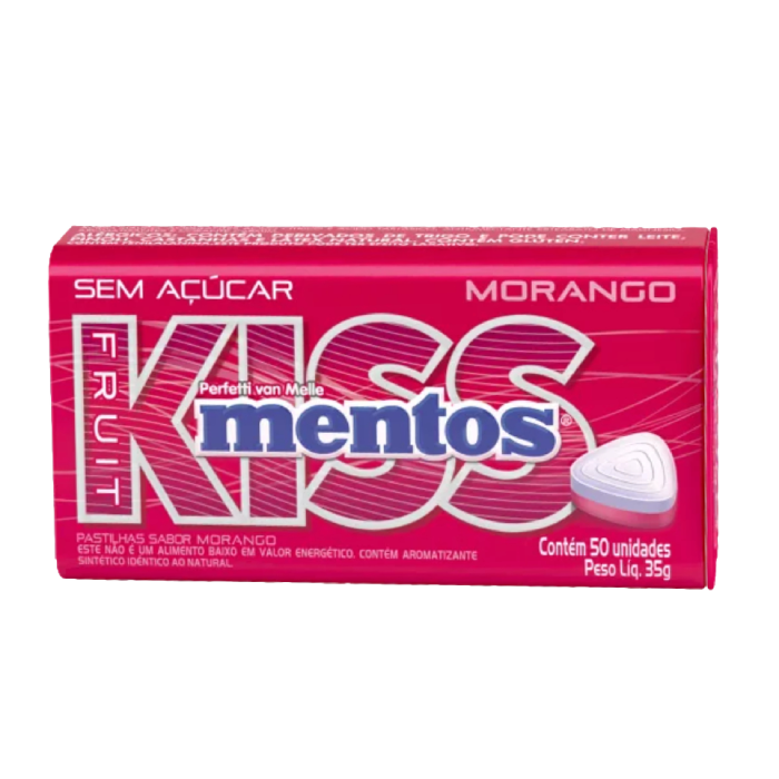 PVM MENTOS LATA 35G KISS MORANGO 12DPX12U