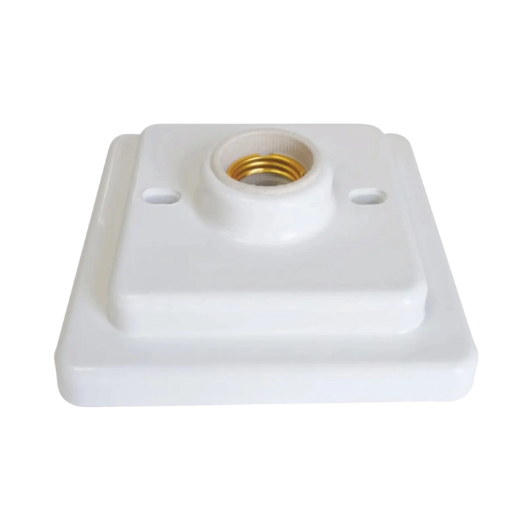 Imagem 1 do produto: Plafon Com Soquete Porcelana 40W Quadrado Bivolt Branco E-27 #OPL #47000