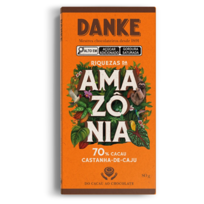 AB DANKE BAR AMAZ 80G CAST CAJU 70% 6DPX12U