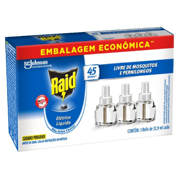 SCJ RAID ELET LIQ 32,9ML RF 45N PROMO C/ 3REFIS 12U