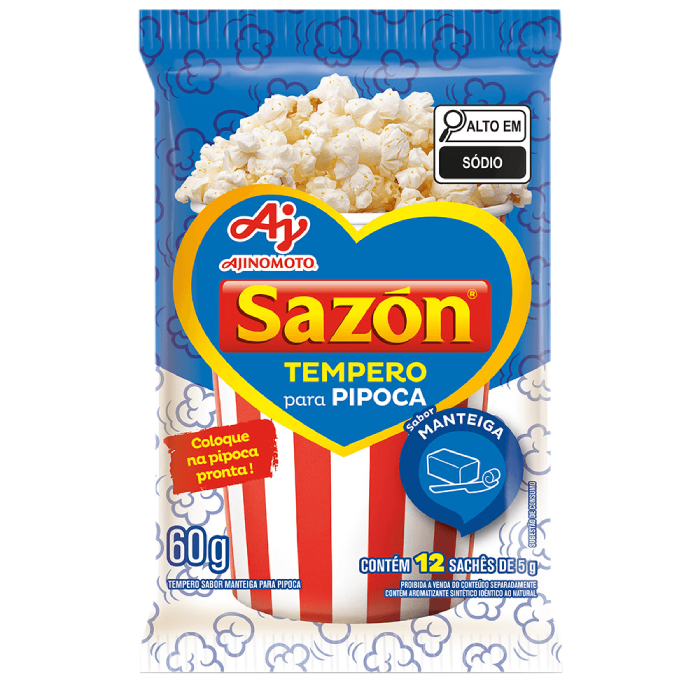 AJI SAZON 60G PIPOCA MANTEIGA 48PX12SCX5G
