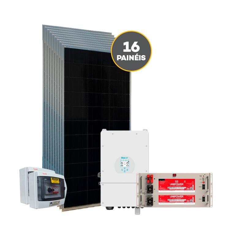 16x 620Wp DAH Solar | 1x Inversor Híbrido 8kW Deye | 2x 100Ah/48V Lítio UCB