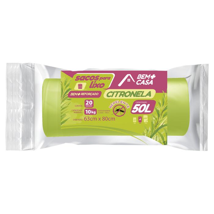Imagem 1 do produto: BEM+CASA SACO PARA LIXO ROLO 50L CITRONELA 12U