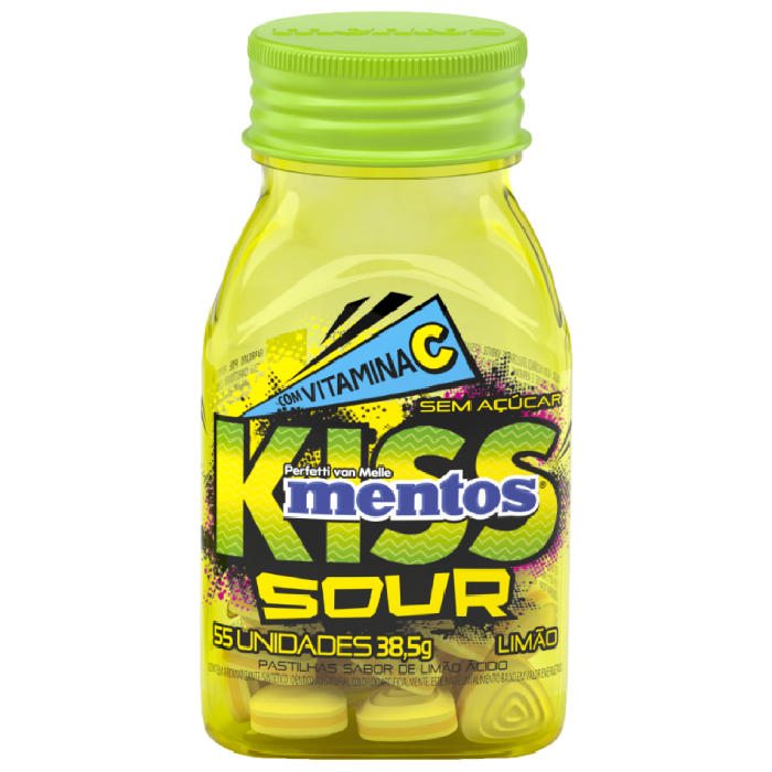 PVM MENTOS POTE 38,5G KISS SOUR LIMAO 6DPX6U