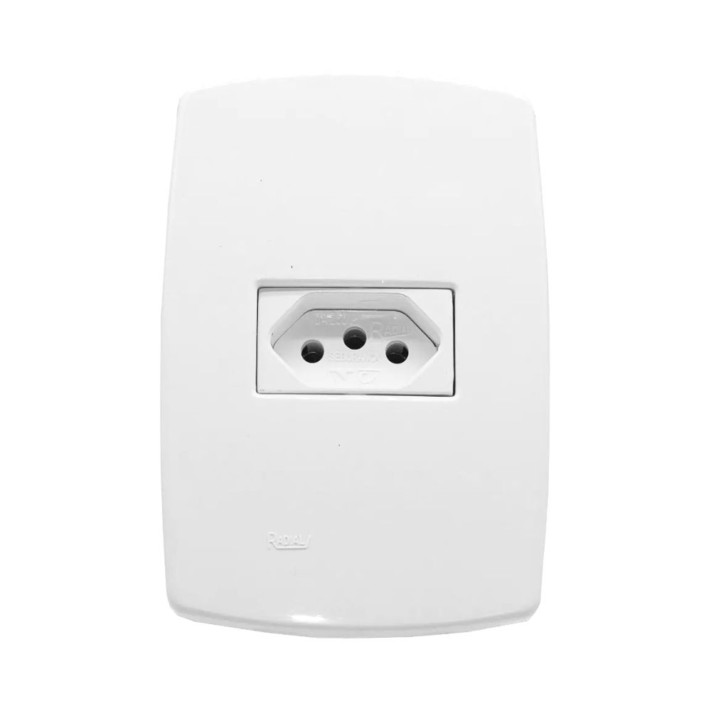 Imagem 1 do produto: Tomada 2P+T 10A Horizontal Branco Perola (20)  #Radial #10303