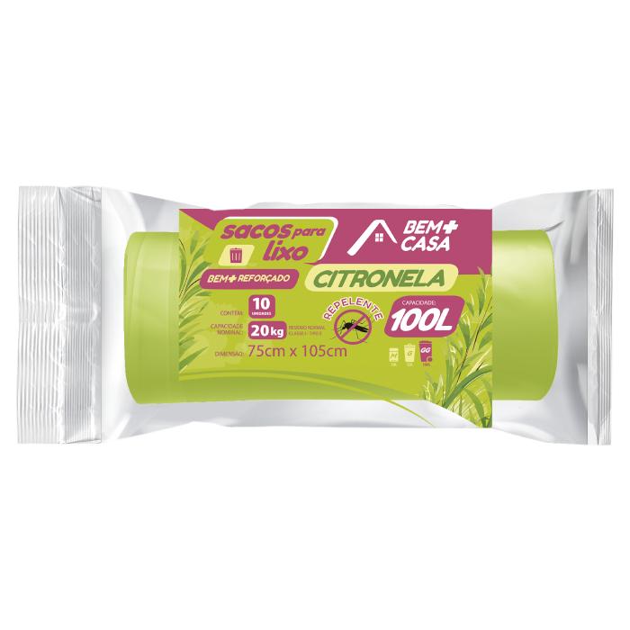 Imagem 1 do produto: BEM+CASA SACO PARA LIXO ROLO 100L CITRONELA 12U