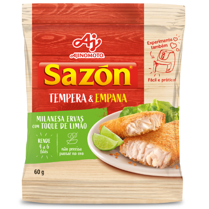 AJI SAZON TEMPERA MILANESA 60G ERVAS LIMAO 4DPX12U