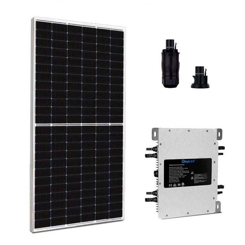 Compre múltiplos p/ maiores potências |  Energia: até 69 kWh/mês | Potência: 0,58 kWp | Paineis: 1x 580Wp | Microinversor: Deye de 2000W | Estrutura: Laje | Acessórios: Conectores CA + MC4, Cabo CC, Endcap | Vca: 127/220 V ou 220/380 V