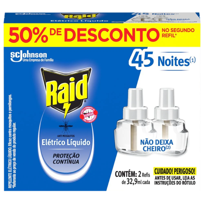 SCJ RAID ELET LIQ 32,9ML RF 45N PROMO 50%DESC 2ND 12U