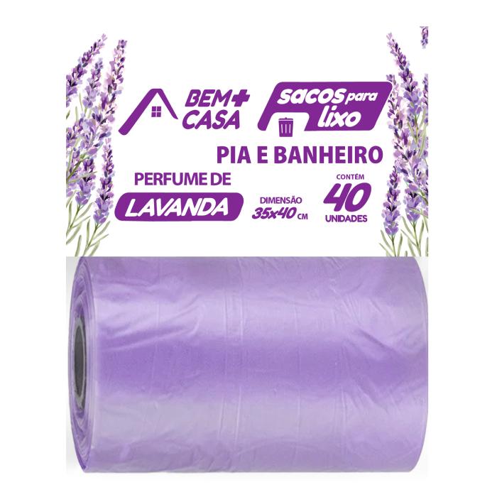 Imagem 1 do produto: BEM+CASA SACO PARA LIXO PIA E BANHEIRO LAVANDA 20U